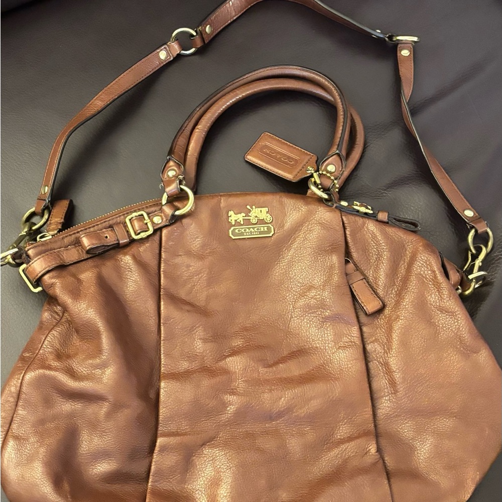 Coach Madison Leather Lindsey Satchel handbag